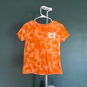 wonder nation Orange Tie-Dye "Trick or Treat" Kids Tee